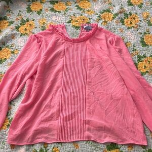 CeCe Vibrant Pink Ruffled Top